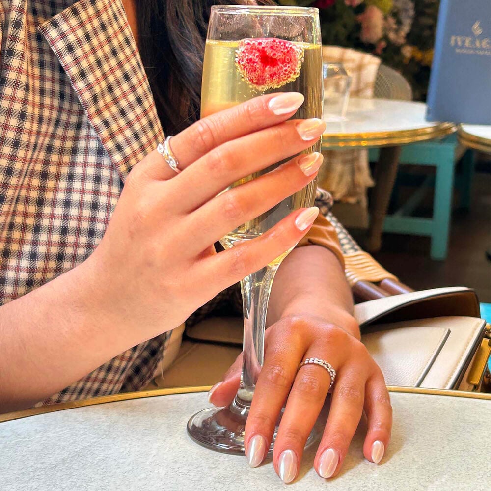 Born Kissed with Diamonds 9ct White Gold Lab Grown 0.20ct Two Marquise Diamond Twist Shape Ring image number 4