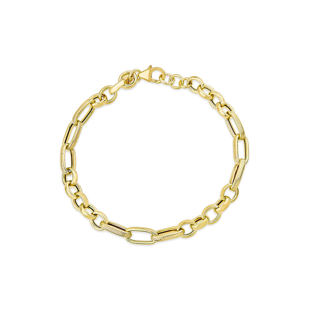 9ct Yellow Gold Belcher Curbed Link Bracelet image number 0