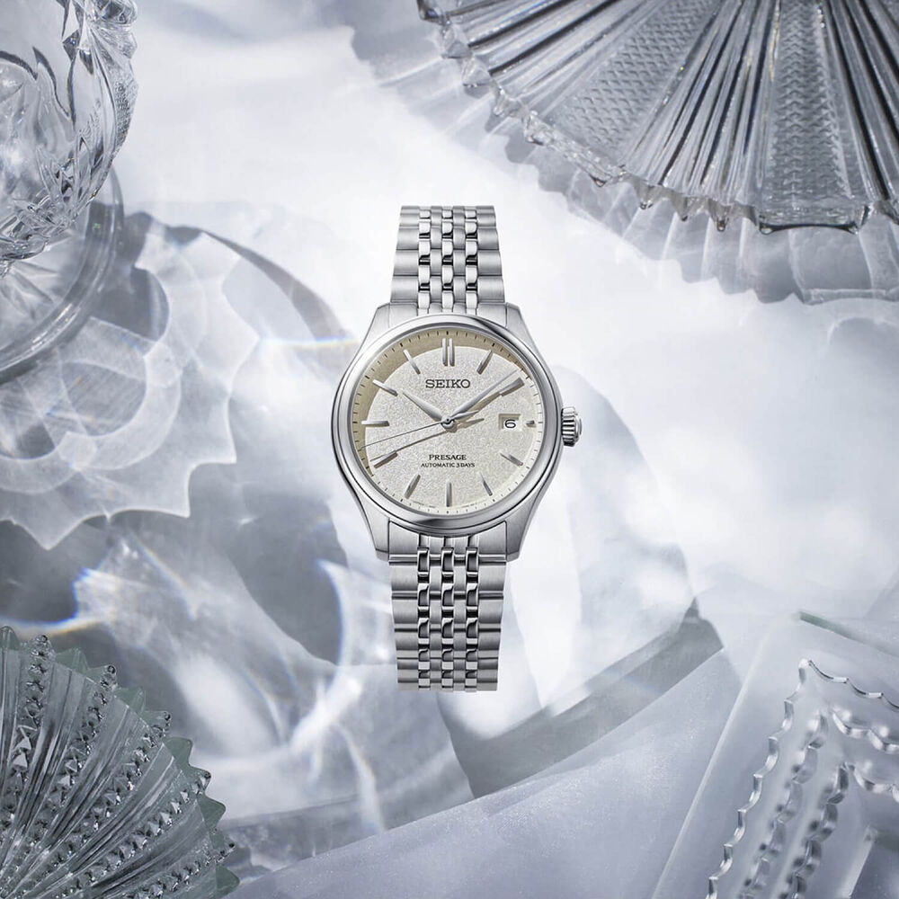 Seiko Presage Classic Series 'Shiro-iro' 40mm White Dial Steel Bracelet Watch image number 5