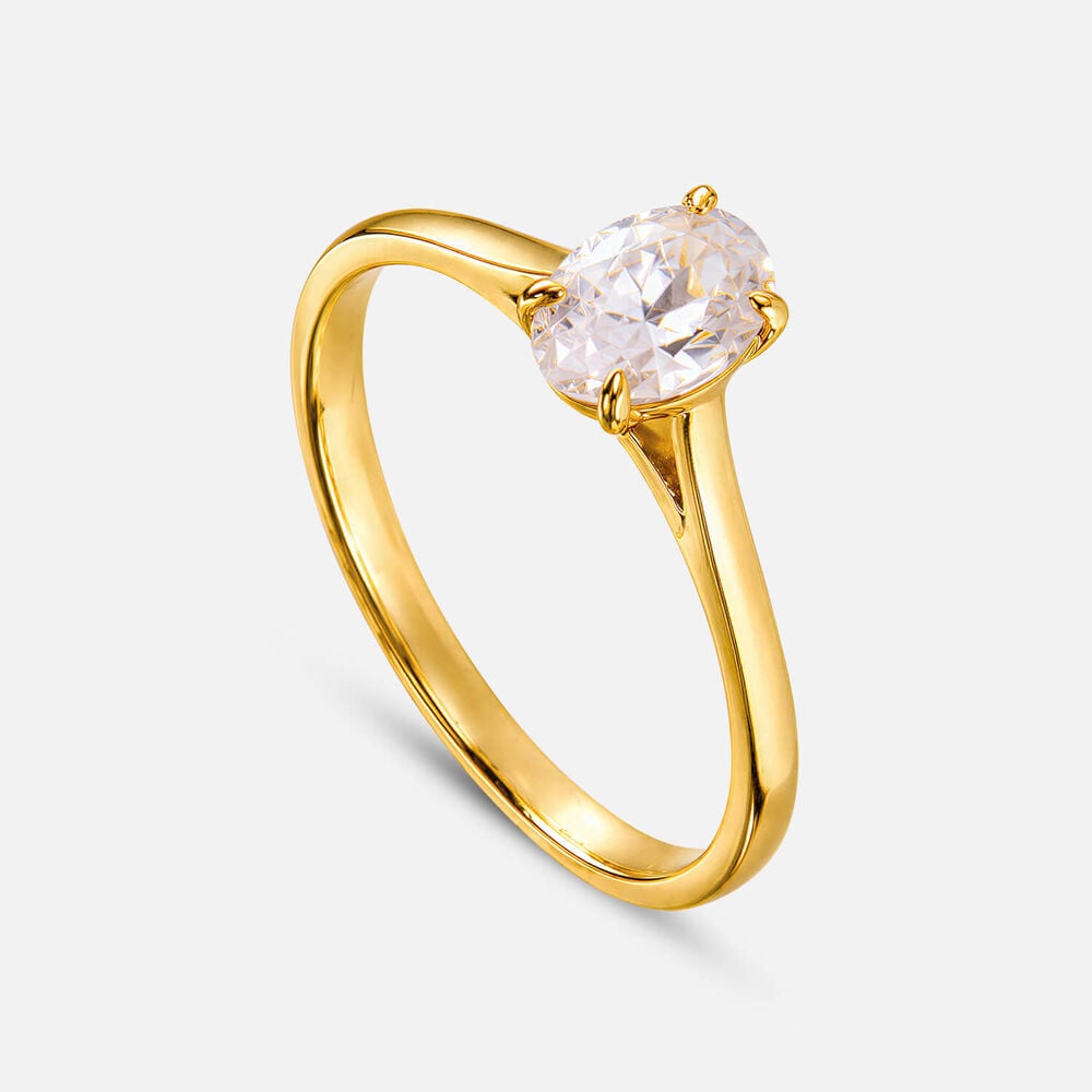Classic 18ct Yellow Gold 0.50ct Oval Diamond Solitaire Ring