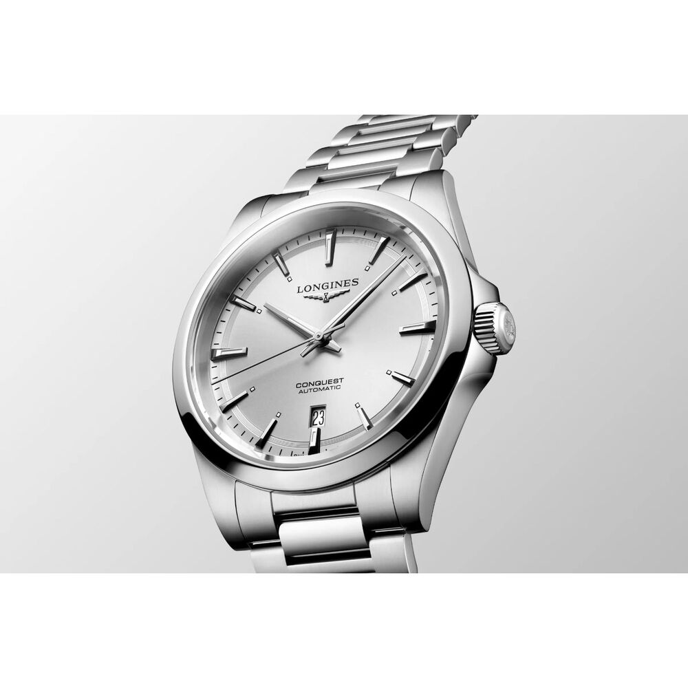Longines Conquest 2023 41mm Sunray Silver Dial Steel Case & Bracelet Men's Watch image number 2
