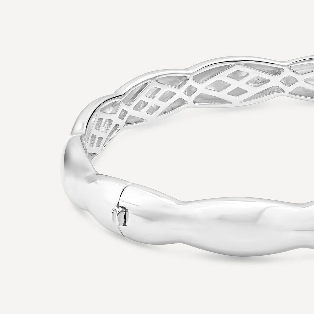 Sterling Silver Polished Wave Bangle image number 2