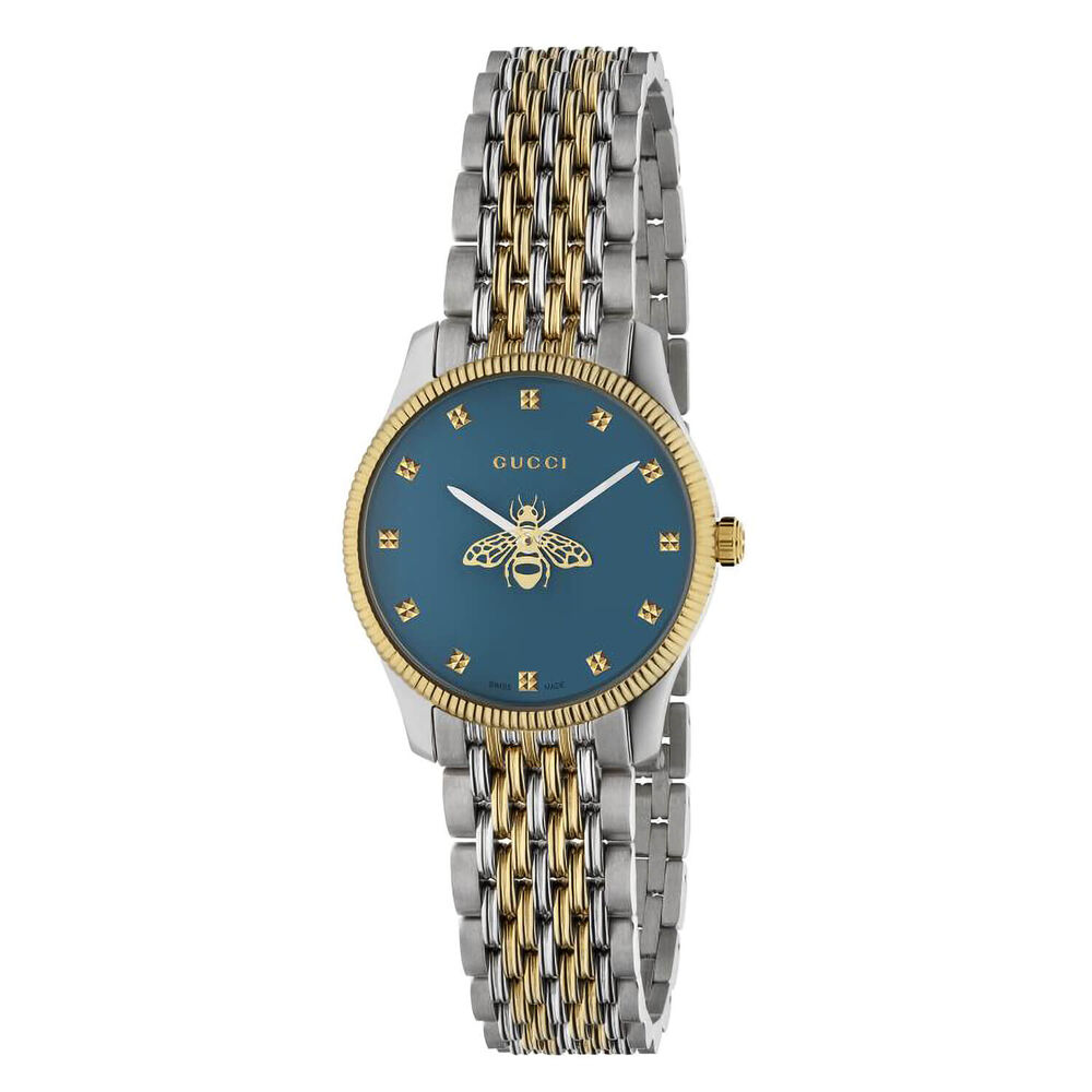 Gucci G-Timeless 29MM Blue Dial Steel With Yellow Gold PVD Case Bracelet