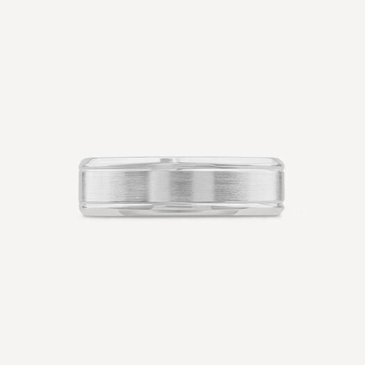 Platinum 6mm Matte Polished Men's Wedding Ring