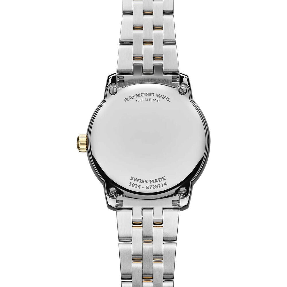 Raymond Weil Toccata Classic 24mm MOP Dial Diamond Dots Gold PVD Steel Bracelet Watch