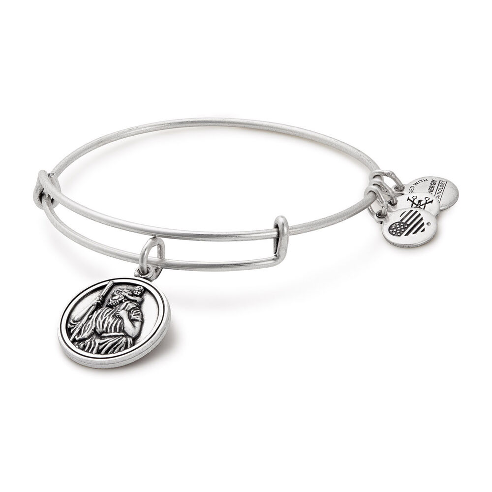 Alex and Ani Rafaelian Silver St Christopher Bangle image number 0