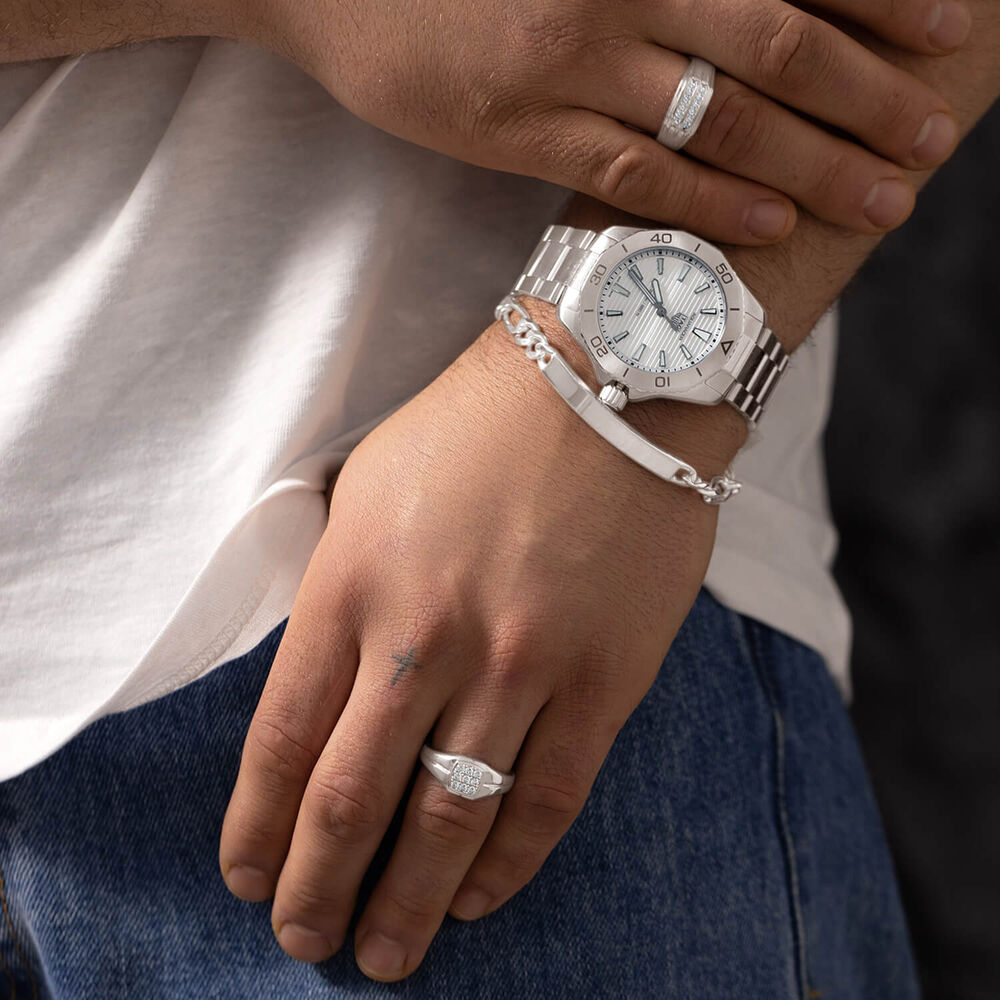 Stainless Steel Figaro Bracelet image number 3