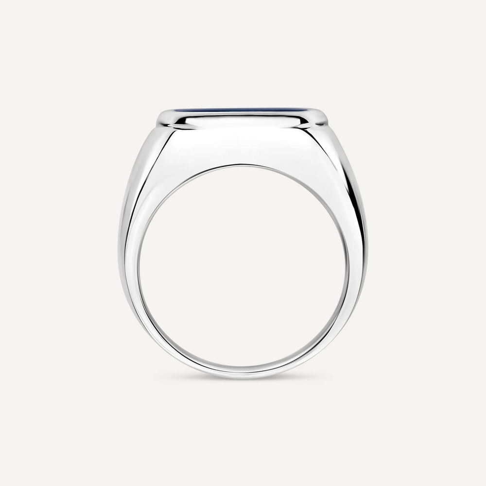 Sterling Silver Square Blue Lapis Signet Ring