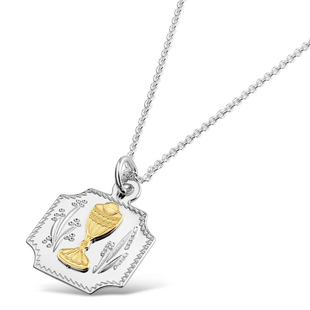 Sterling Silver Communion Medal (Chain Included)