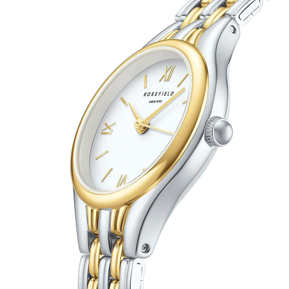 Rosefield Muse 26mm White Dial Two Tone Stainless Steel Bracelet Watch