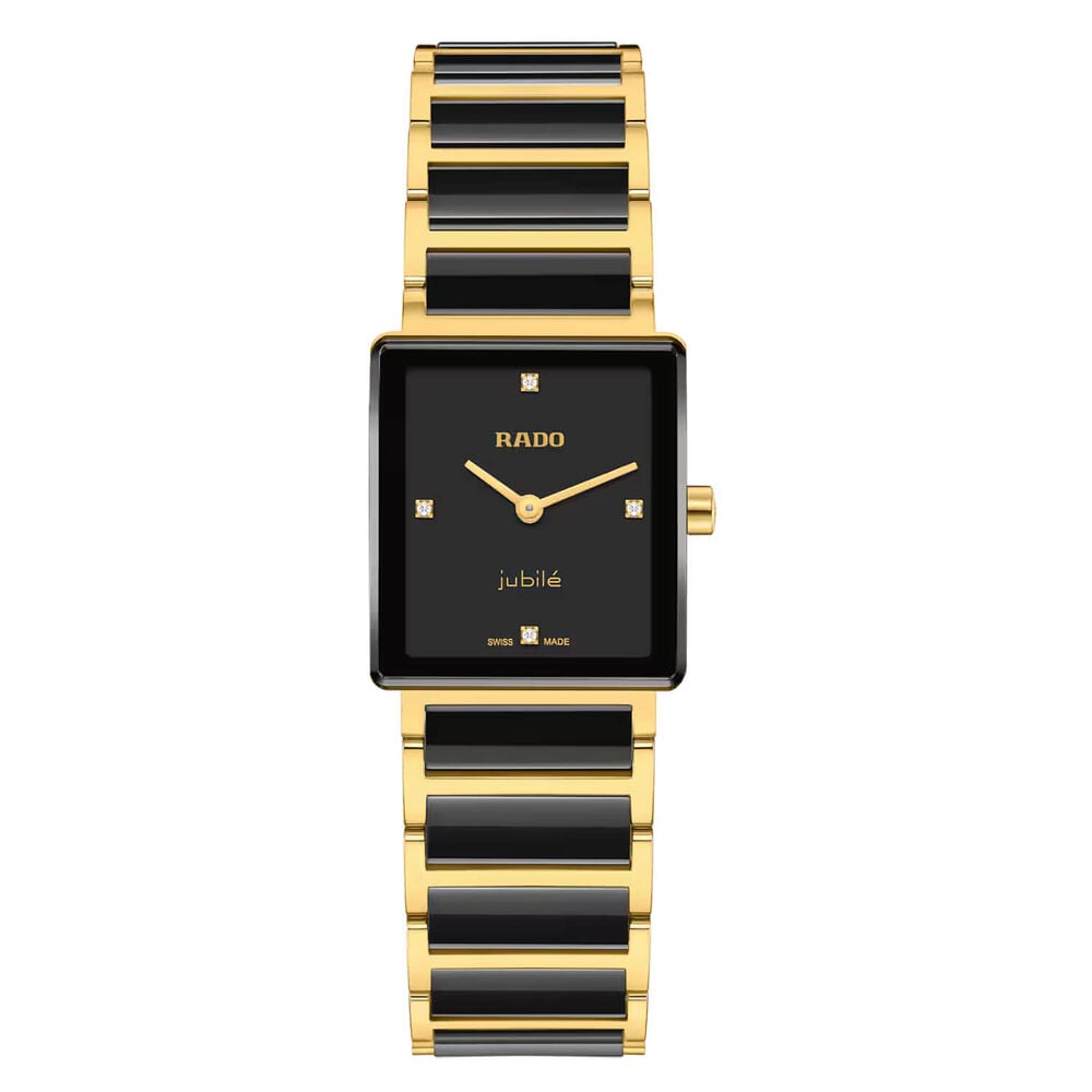 Rado Integral Diamonds 23mm Black Dial Gold PVD Watch