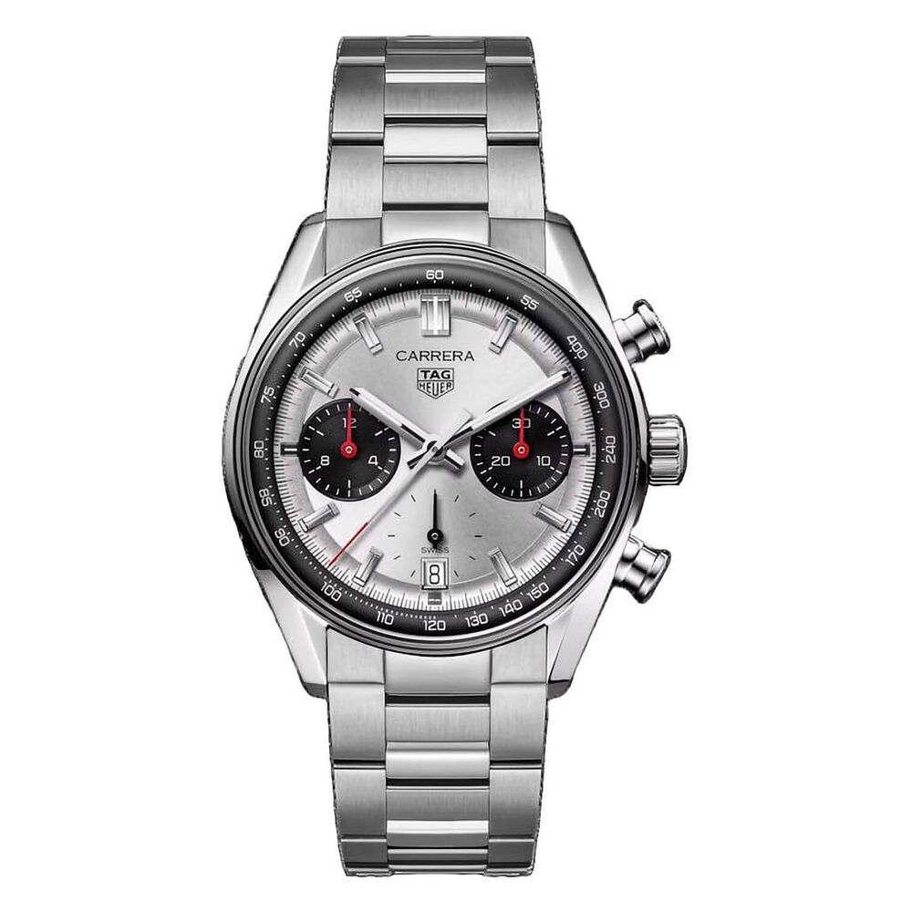 TAG Heuer Carrera Chronograph 39mm Silver Dial Stainless Steel Bracelet Watch image number 0