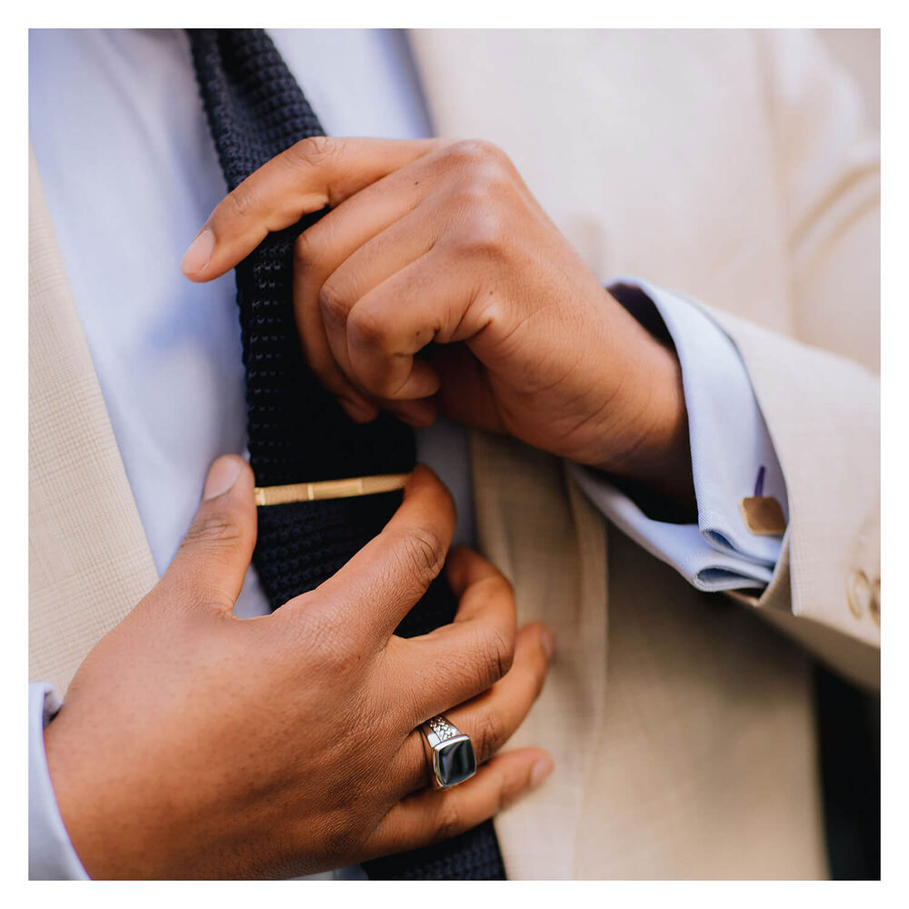 Gents Gold-Plated and Sterling Silver Cufflinks image number 4