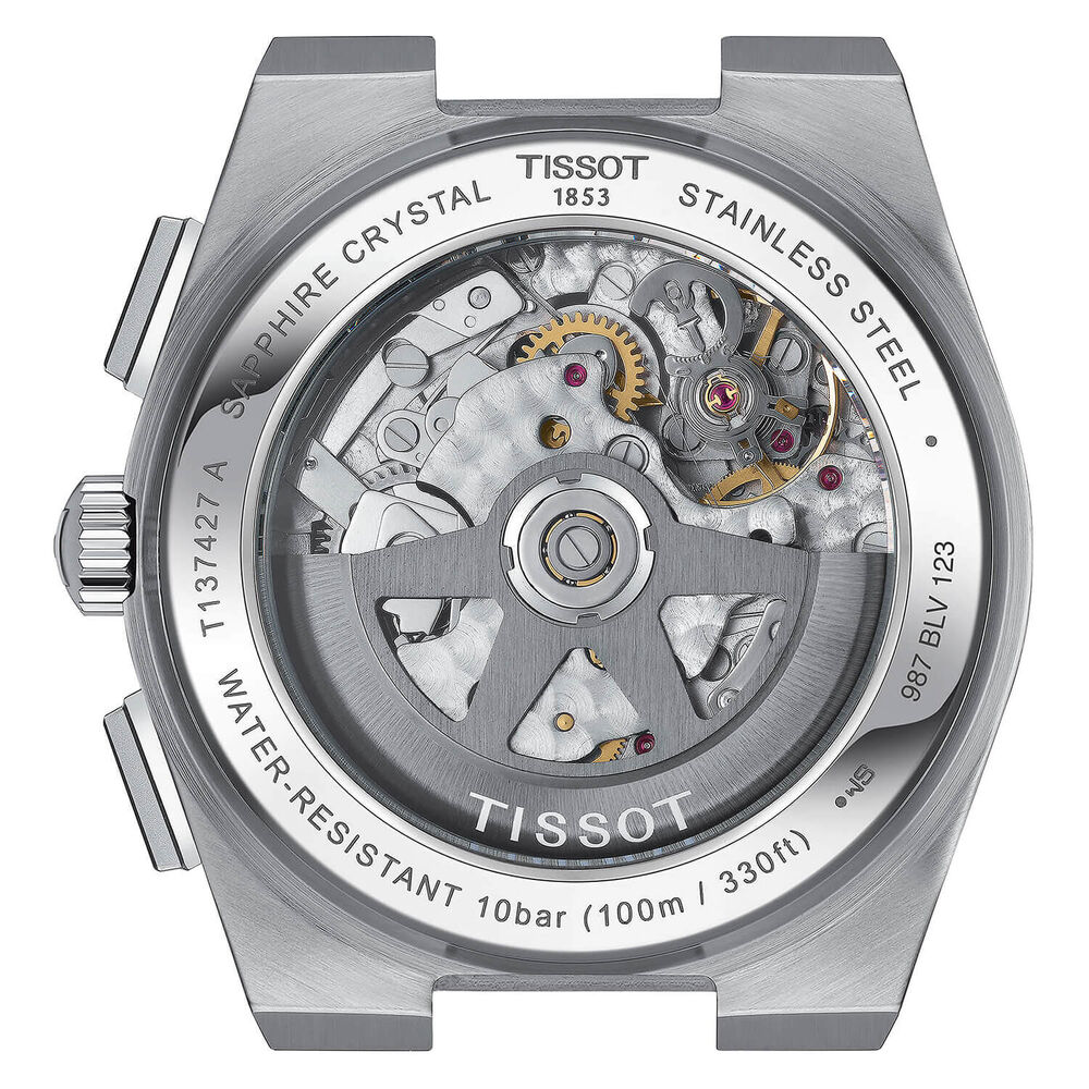 Tissot PRX Chronograph 42mm Automatic White Dial Rose Gold Indexes Steel Case Bracelet Watch image number 1