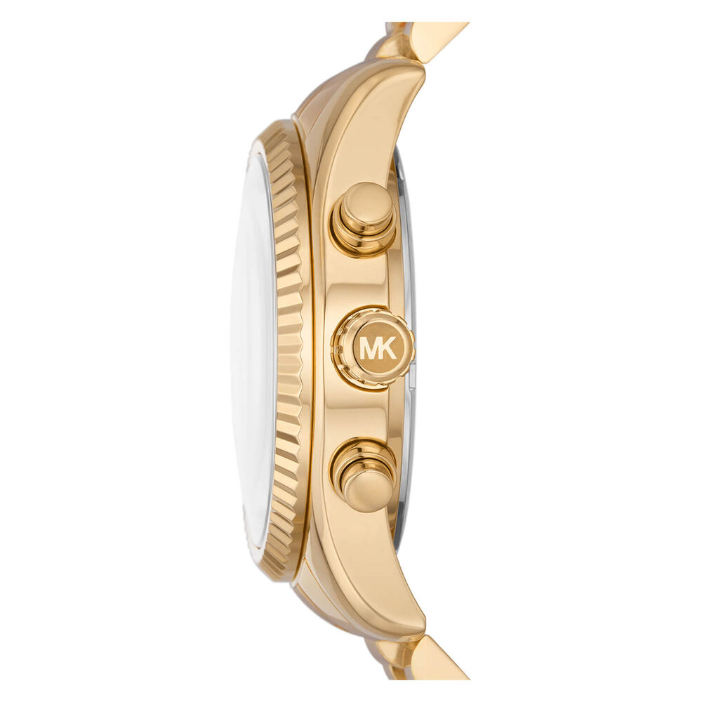 Michael Kors Lexington 38mm Turquoise Dial Yellow Gold IP Case Bracelet Watch