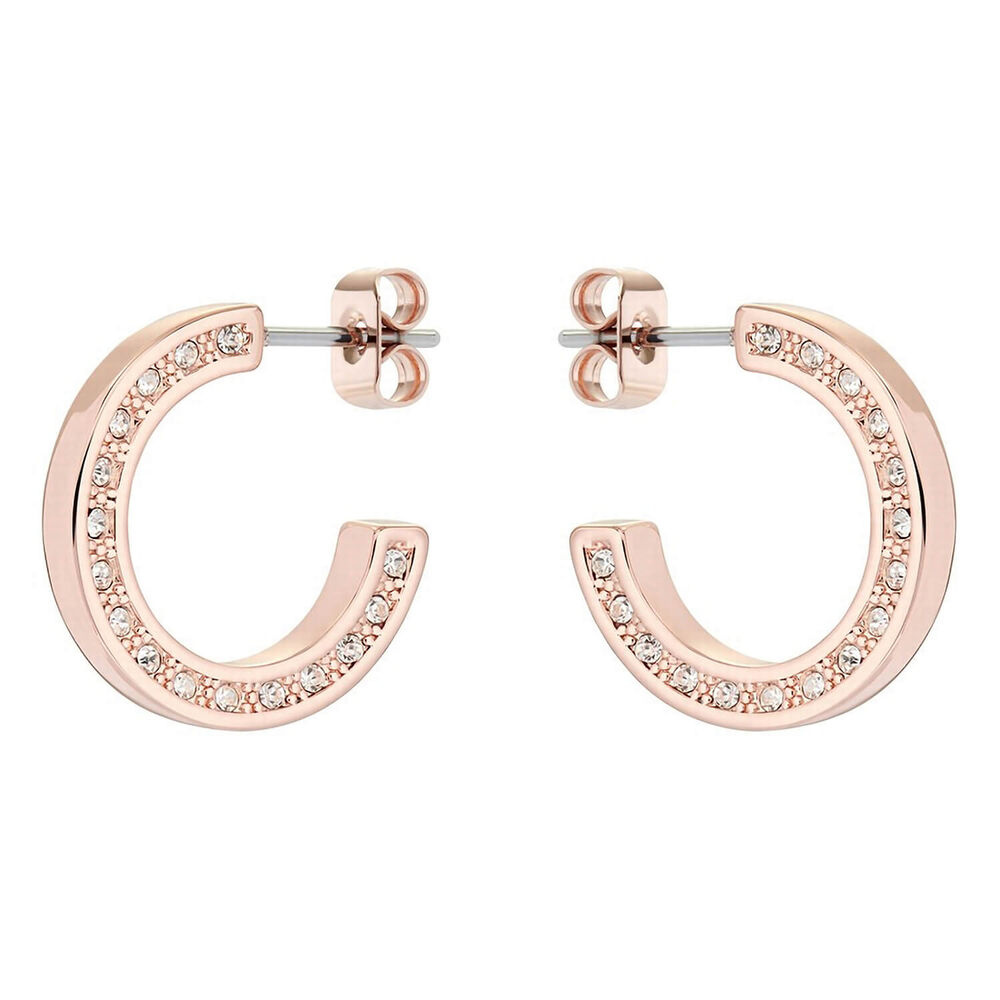 Ted Baker SENATTA Crystal Rose Gold Tone Hoop Earring