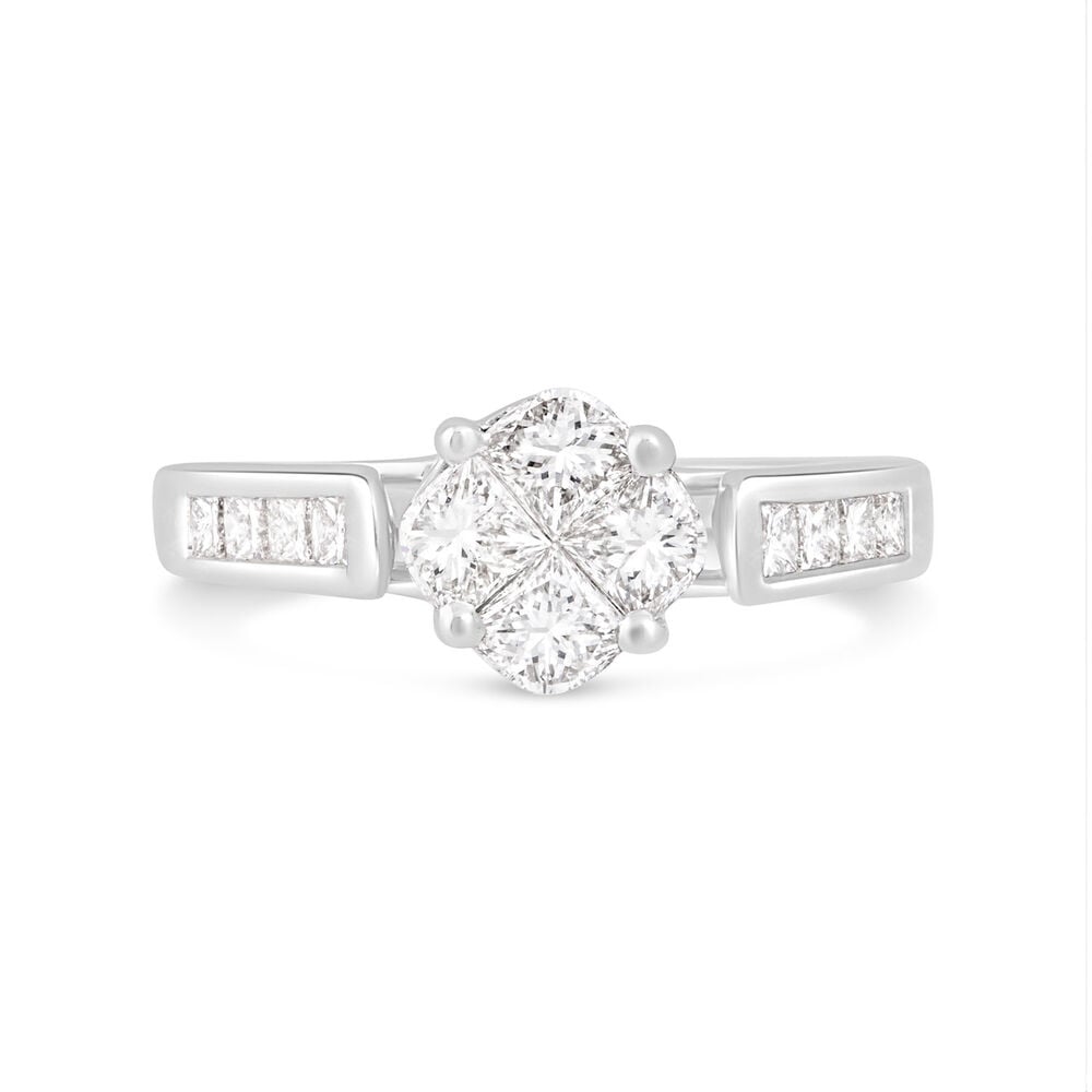 18ct White Gold Quad Engagement Ring image number 1