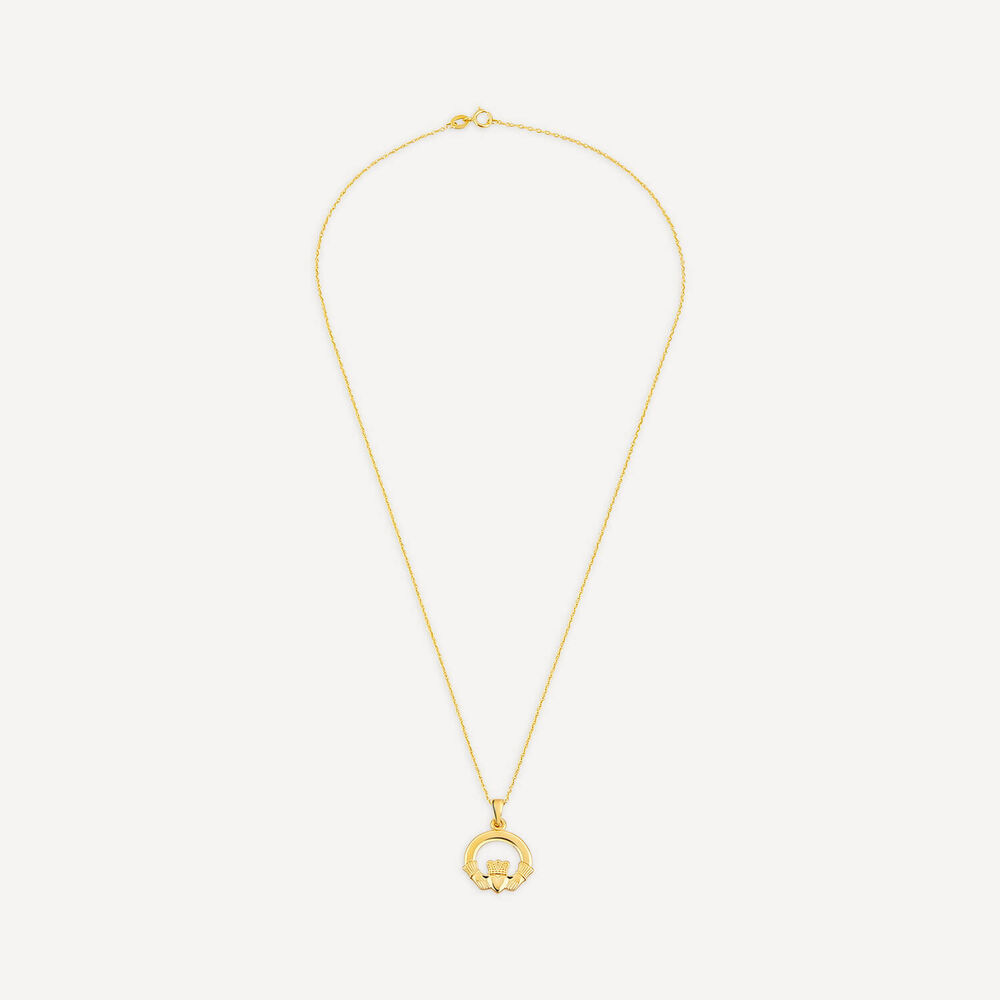 9ct Yellow Gold Plain Claddagh Pendant image number 2
