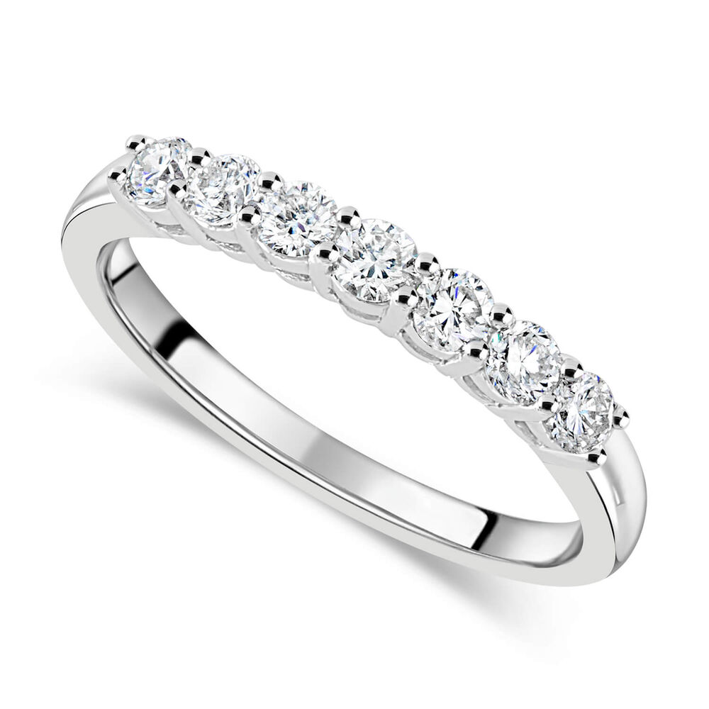 18ct white gold 0.50 carat diamond claw-set eternity ring image number 0