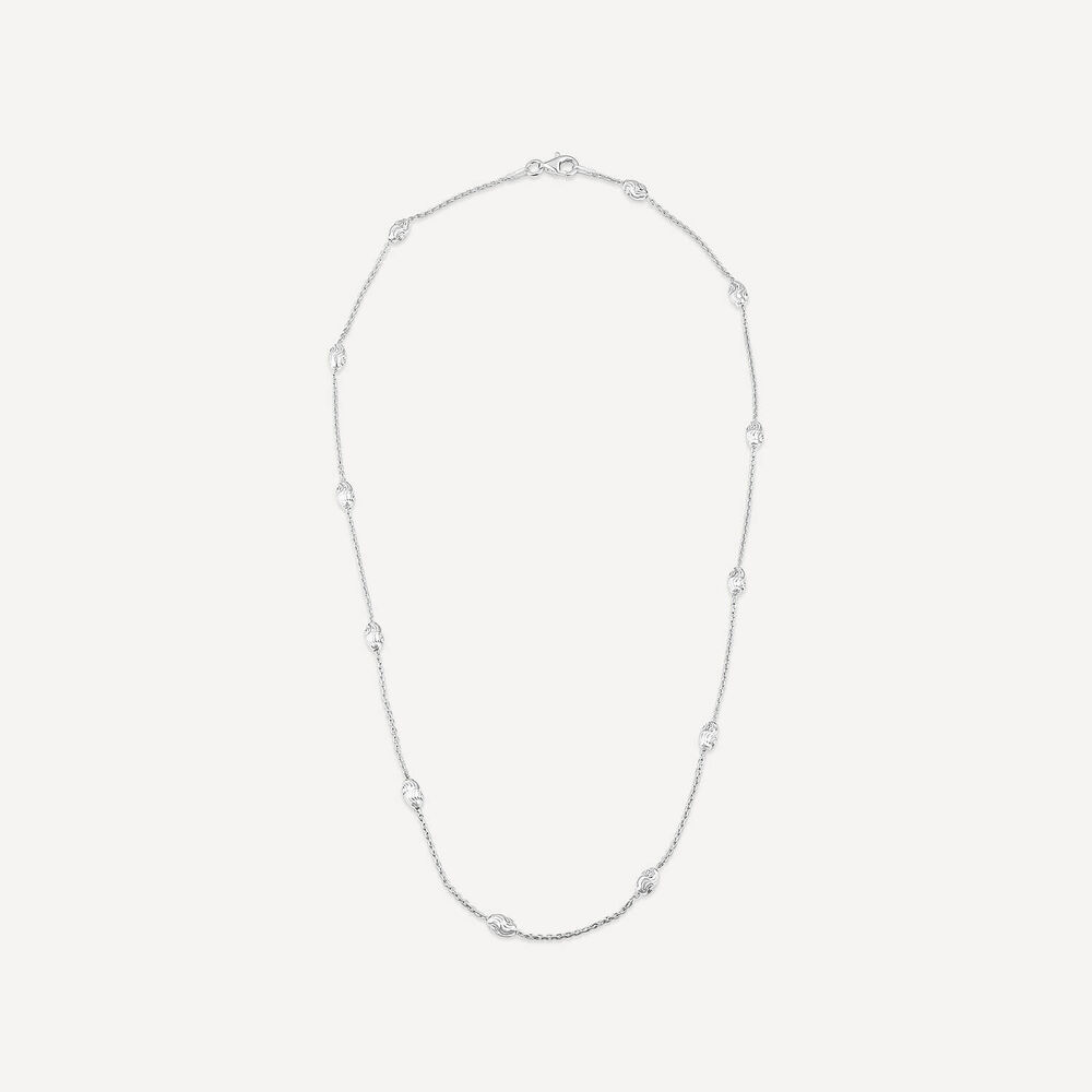 Sterling Silver Bean Trace Chain Necklet image number 2