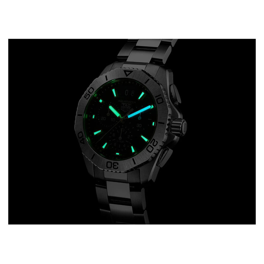 TAG Heuer Aquaracer Professional Chrono 40mm Black Dial Steel Bracelet Watch image number 6