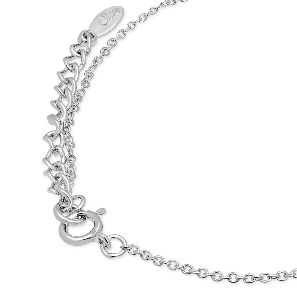 Sterling Silver Cubic Zirconia Set Double Butterfly Bracelet image number 2