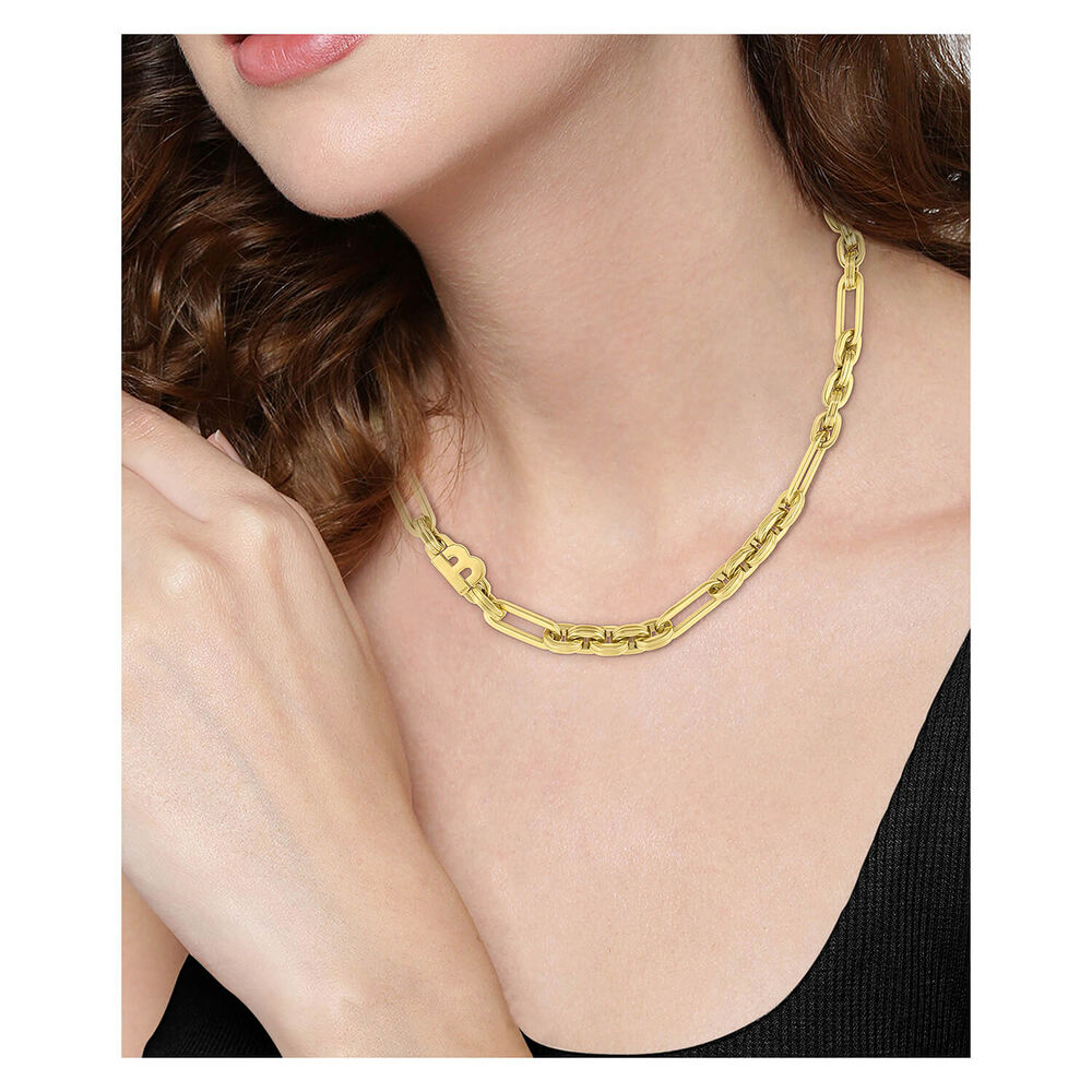 BOSS Hailey Light Yellow Gold IP Chain Necklace