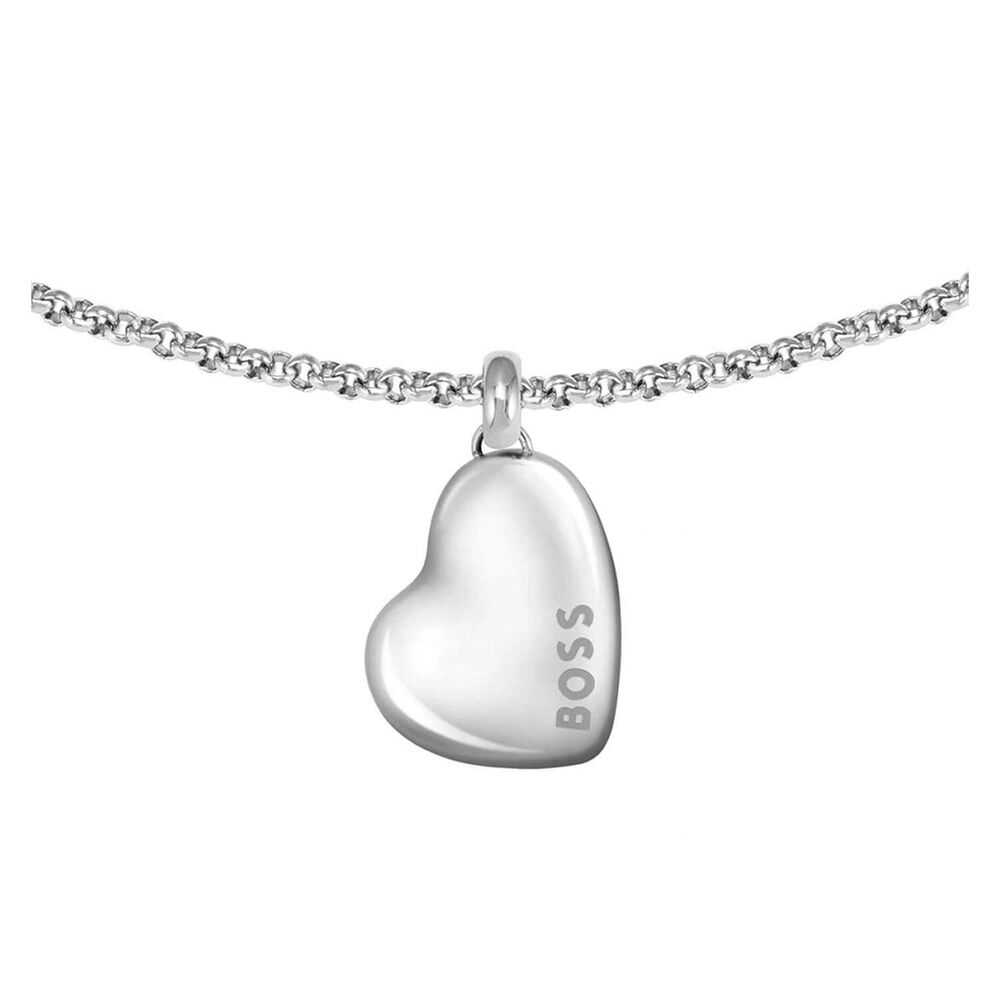 BOSS Honey Stainless Steel Heart Shaped Branded Pendant Bracelet image number 1
