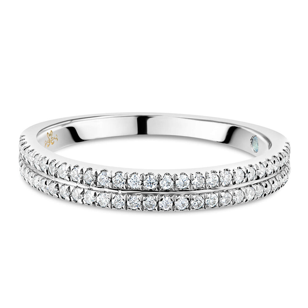 Kathy De Stafford's 18ct White Gold 0.25ct Diamond Double Row Ring image number 5