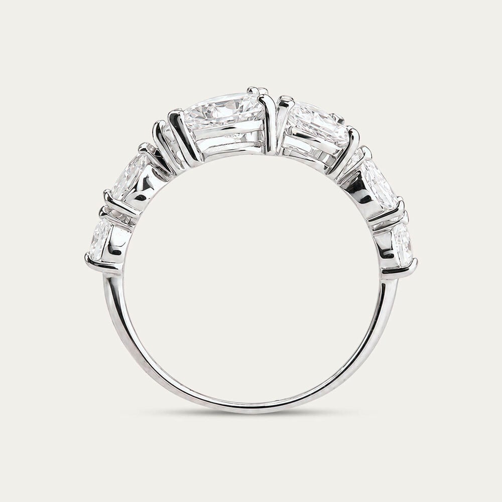 Sterling Silver Multiple Pear Cubic Zirconia Ring
