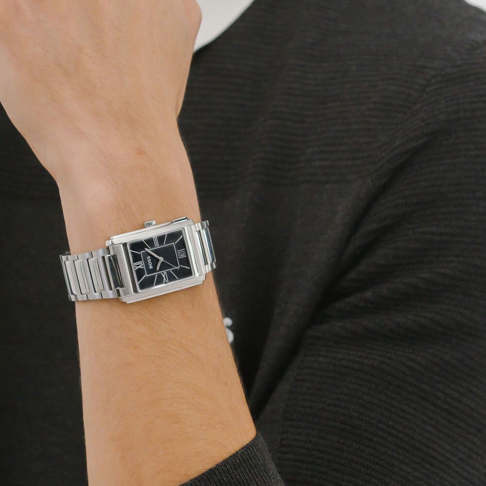 BOSS Principle Dress 28x39mm Black Dial Stainless Steel Bracelet Watch image number 3