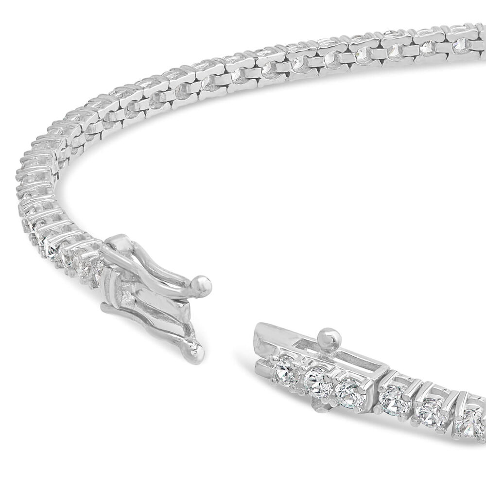 9ct White Gold Cubic Zirconia Tennis Bracelet image number 2