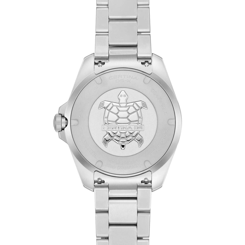 Certina DS-X GMT 41mm Grey Dial Black & Green Bezel Stainless Steel Bracelet Watch image number 1