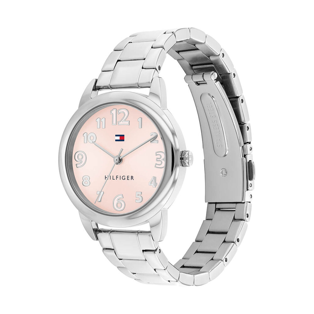Tommy Hilfiger Girls 34mm Pink Dial Steel Bracelet Watch