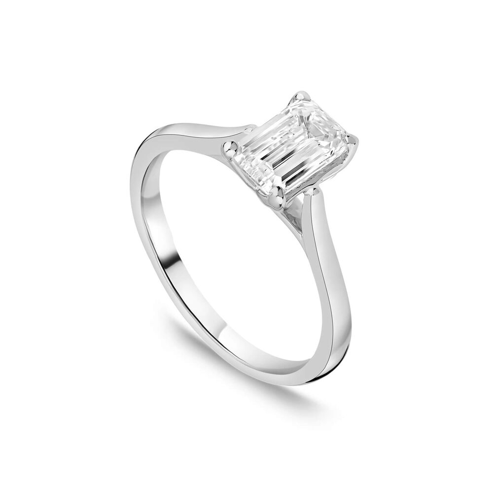Born Platinum 2.00ct Lab Grown Emerald Cut Solitaire Diamond Ring image number 0