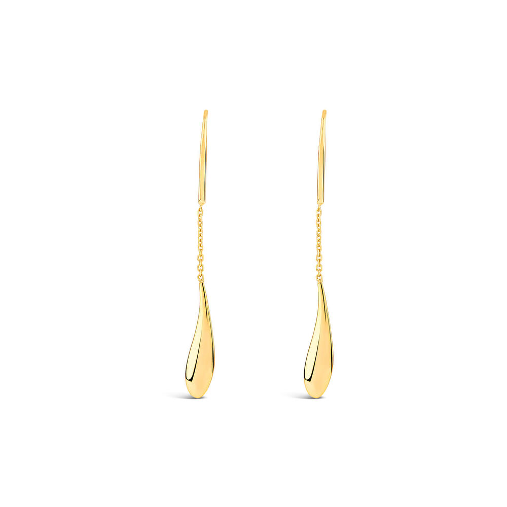 9ct Yellow Gold Polished Teardrop Drop Earrings image number 0