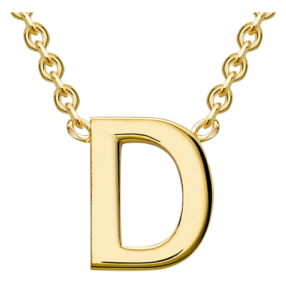 9 Carat Yellow Gold Petite Initial D Necklet image number 0