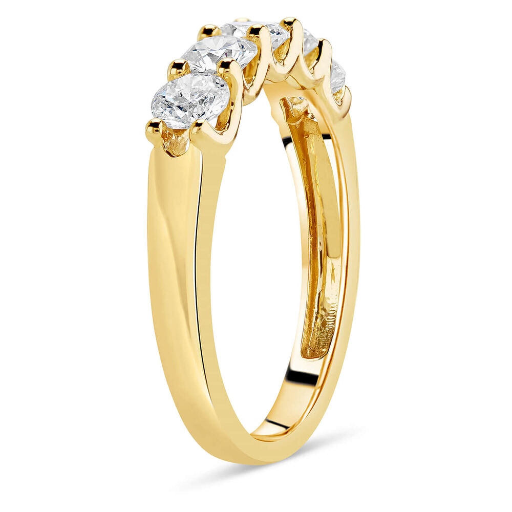 18ct Yellow Gold 5 Round Cut Diamond Stones 0.92ct Ring image number 3