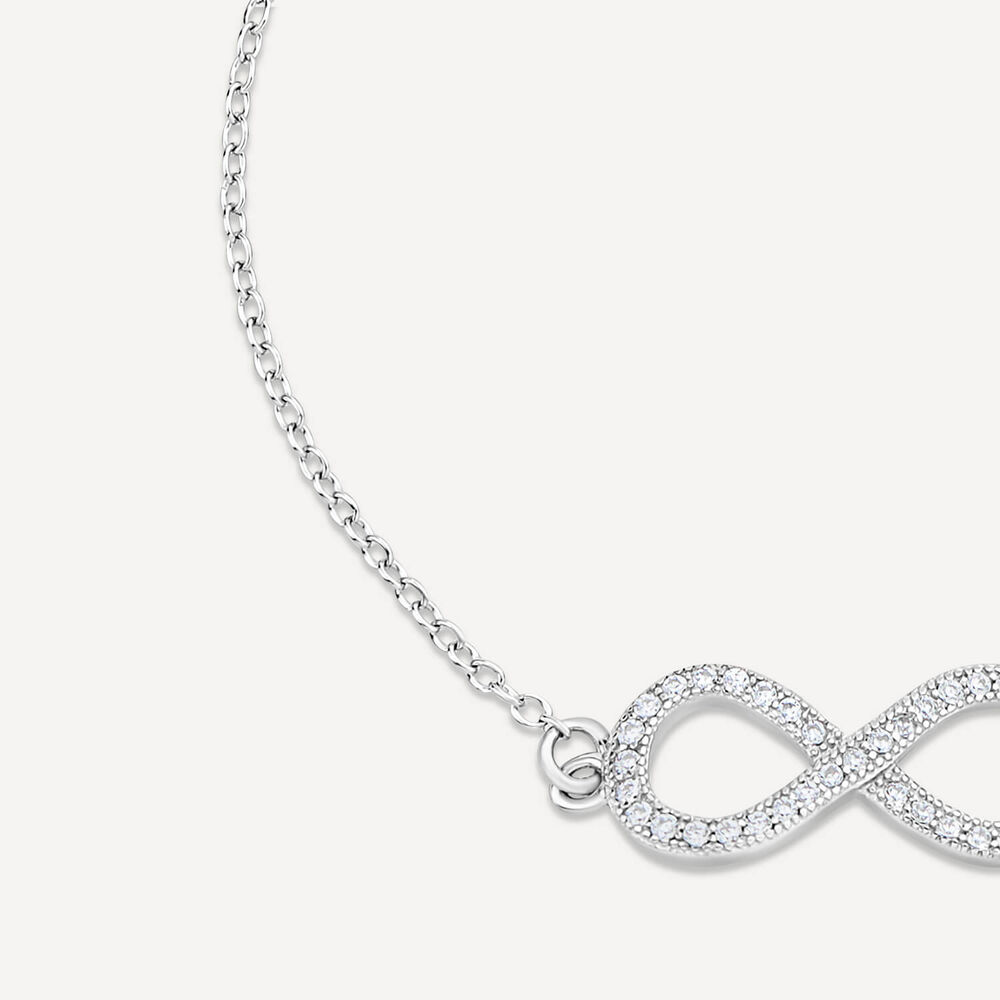 Sterling Silver Cubic Zirconia Infinity Chain Bracelet