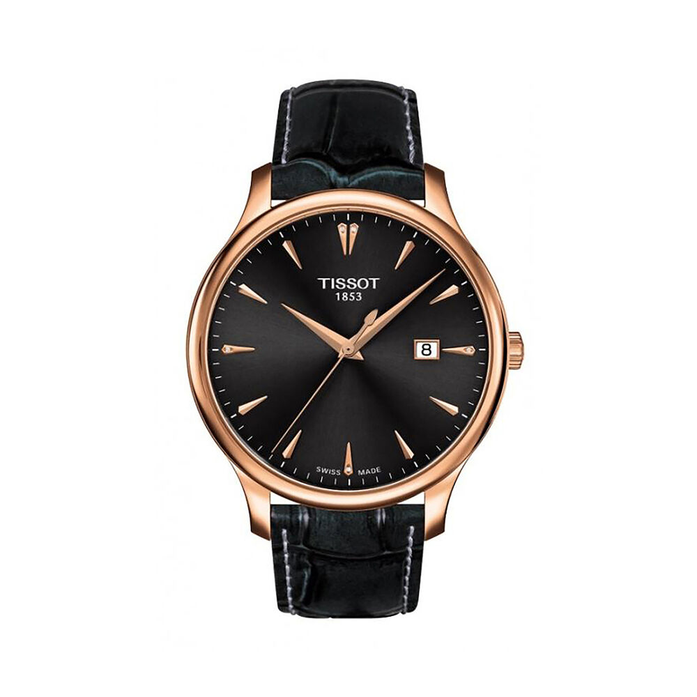 Tissot Tradition Men's Diamond-set Grey Leather Strap Watch