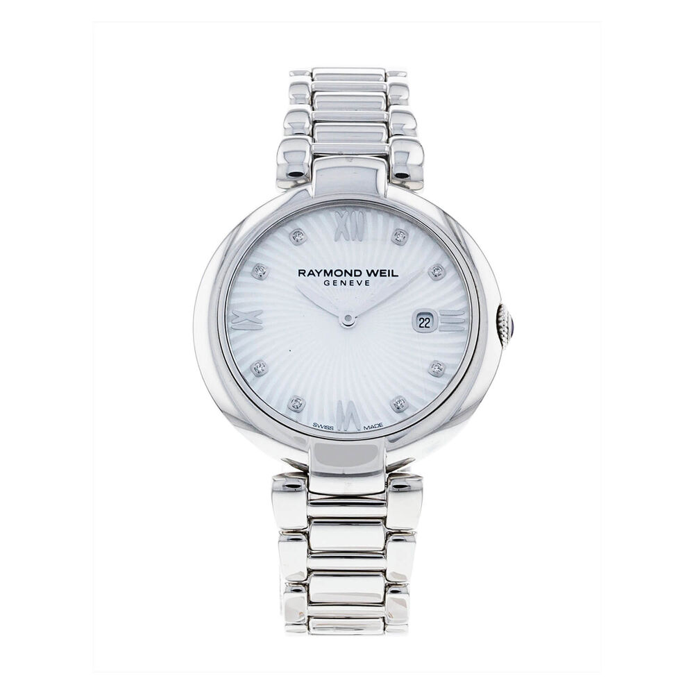Raymond Weil Shine Quartz 32mm Mother of Pearl Diamond Dot Dial Steel Case Bracelet Watch