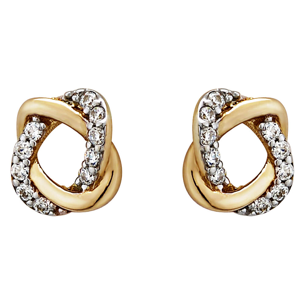 9ct Gold Cubic Zirconia Stud Earrings image number 0