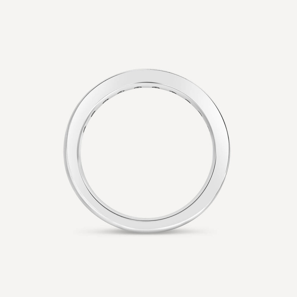 18ct White Gold 3mm 0.50ct Diamond Pave Set Wedding Ring image number 3