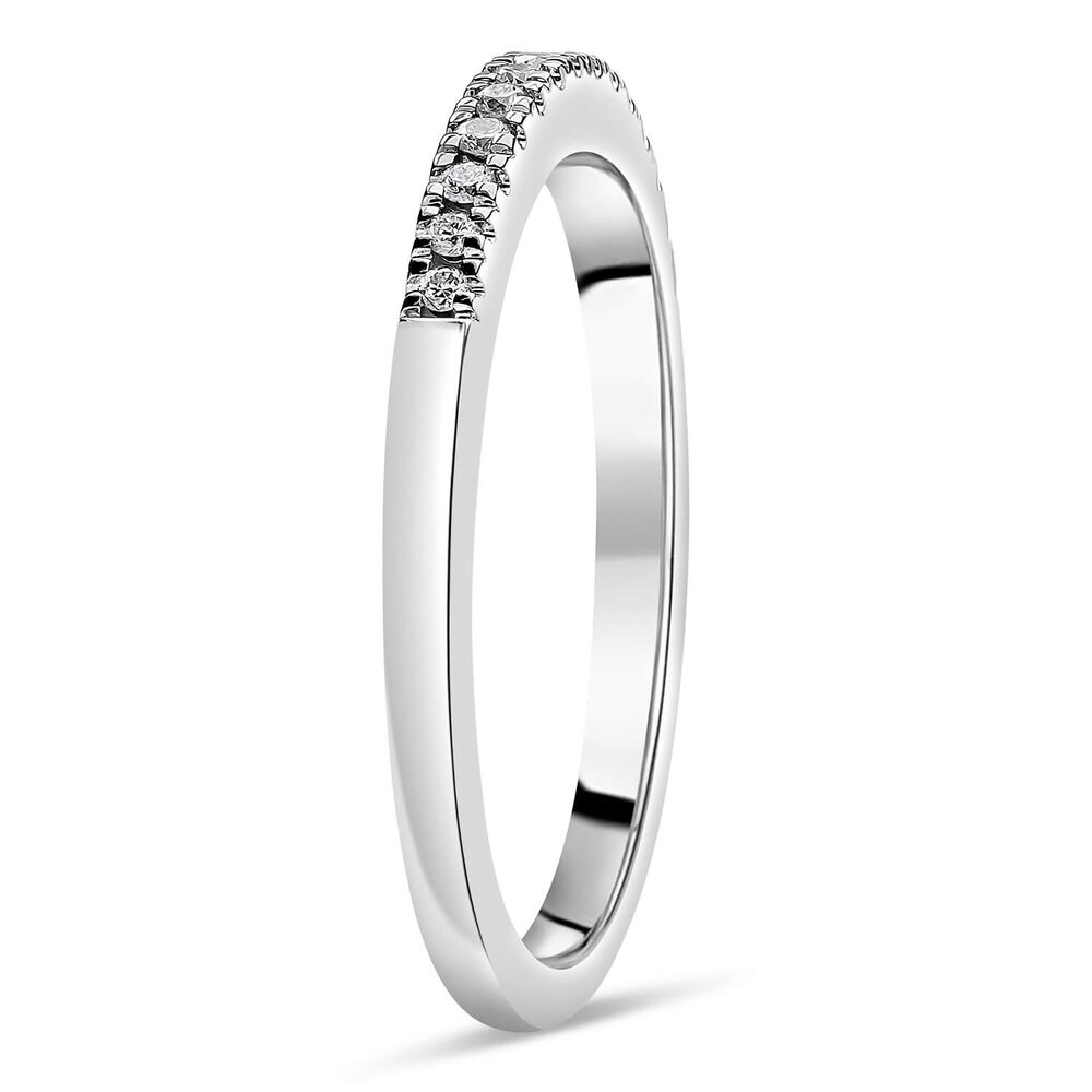 9ct White Gold 0.07ct Diamond Claw Eternity Ring image number 2