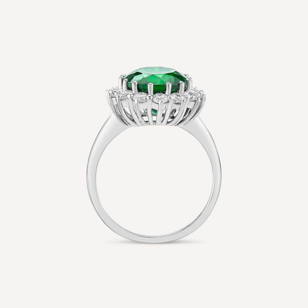 Ladies Sterling Silver and Created Emerald Ring image number 2