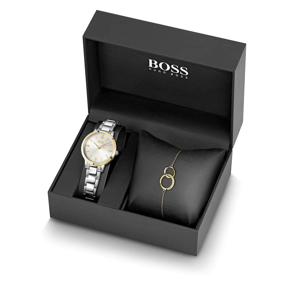 Hugo Boss Box Set Faith 34MM Steel Bracelet Watch With Ladies Bracelet image number 0