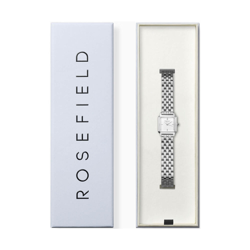 Rosefield Boxelle Silver 19.5x19.5mm White Matte Dial Silver Plated Steel Bracelet Watch image number 4