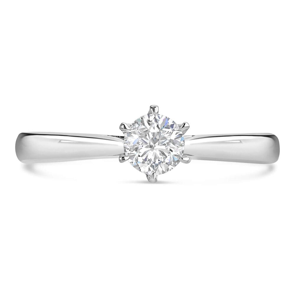 Northern Star 18ct White Gold 0.50ct Diamond Six Claw Solitaire Ring image number 1