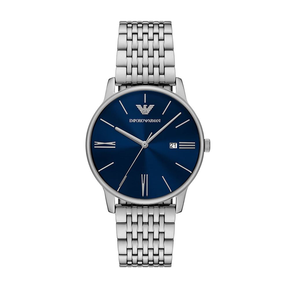 Emporio Armani 39mm Blue Dial Stainless Steel Bracelet Watch image number 0