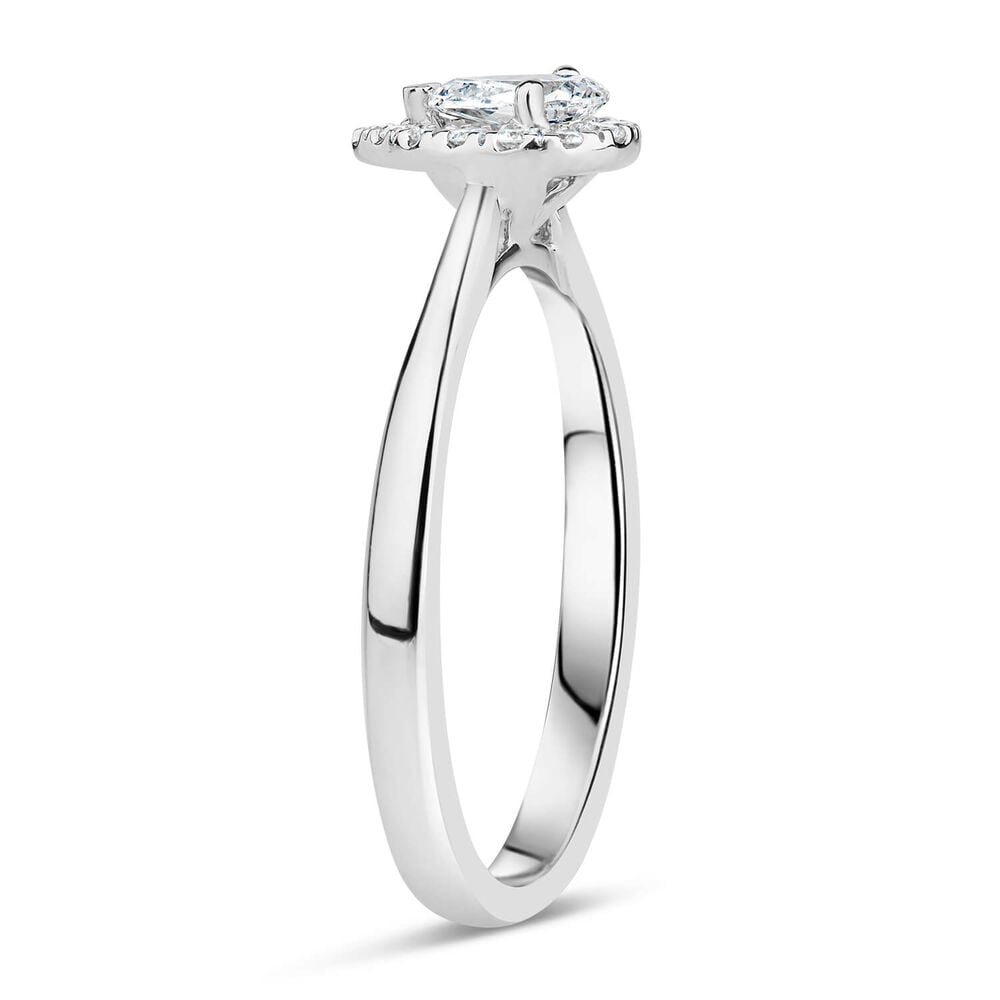 9ct White Gold 0.25ct Diamond Pear Cut Halo Ring image number 3